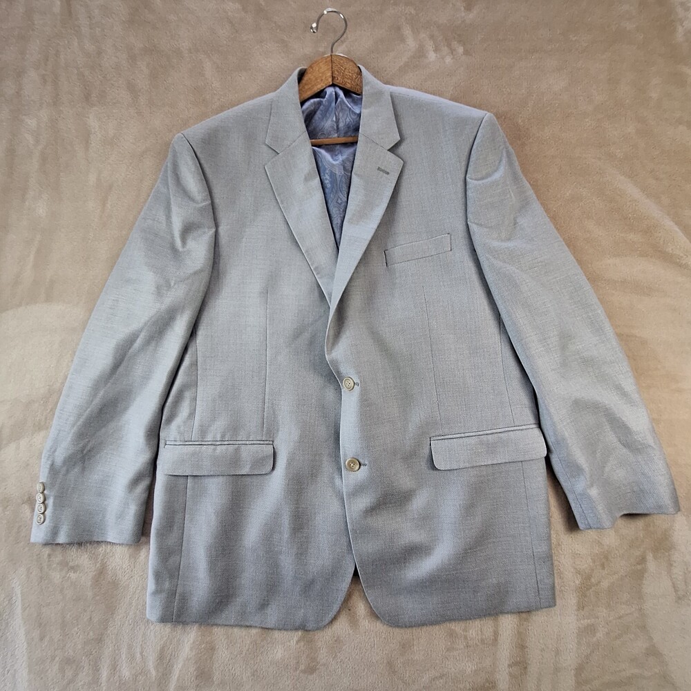 Chaps Ralph Lauren Blazer Men's 46R Gray Paisley Single Breasted Single Vented